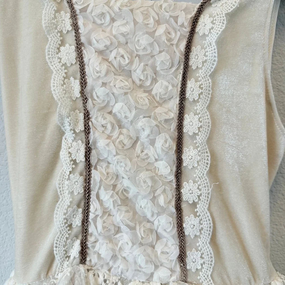 Chasing Fireflies Girls XXL 14 Lace Tulle High Low Dress Ivory Blush Boho